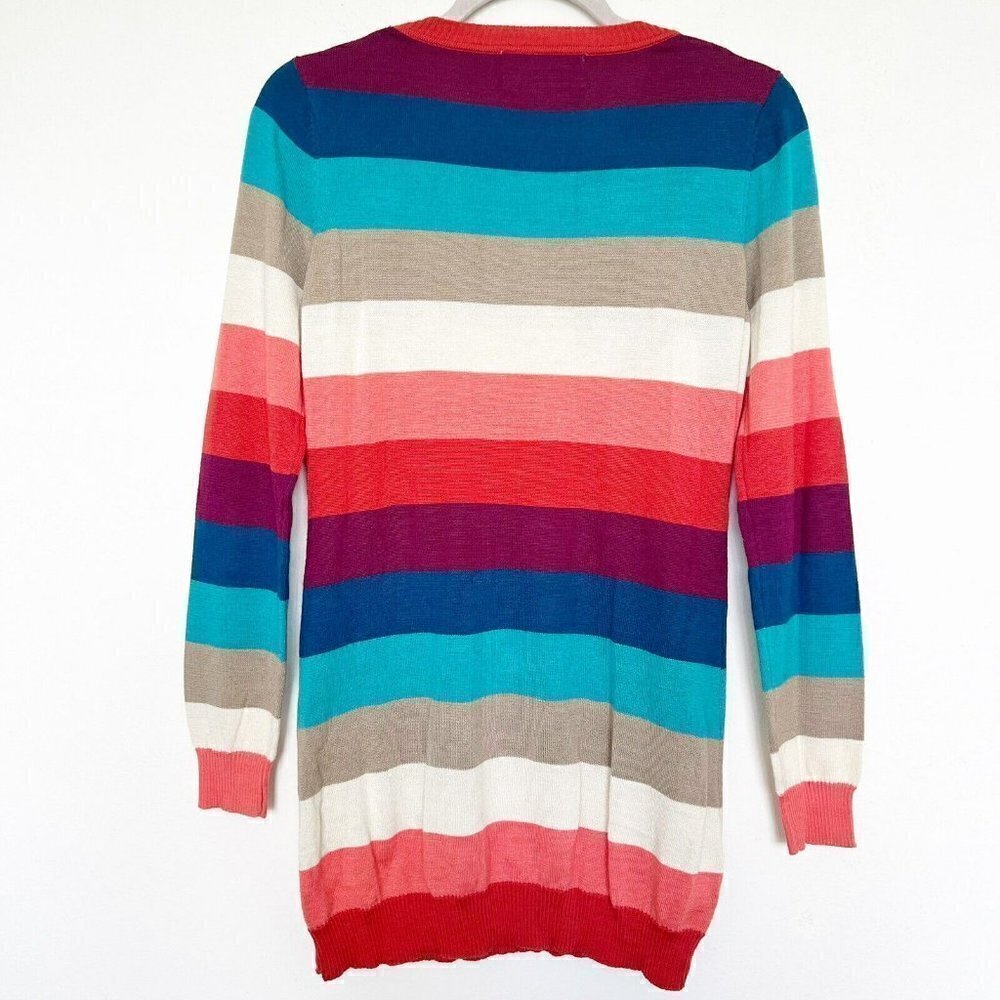 𝅺Vintage wool dress sweater SMALL pink blue Long Sleeve comfy cozy crew neck - Picture 6 of 14